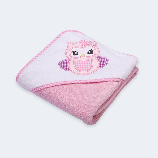 Haus & Kinder Baby Hooded Towel - Ultra Soft Cotton | Pink | Newborn to Toddler