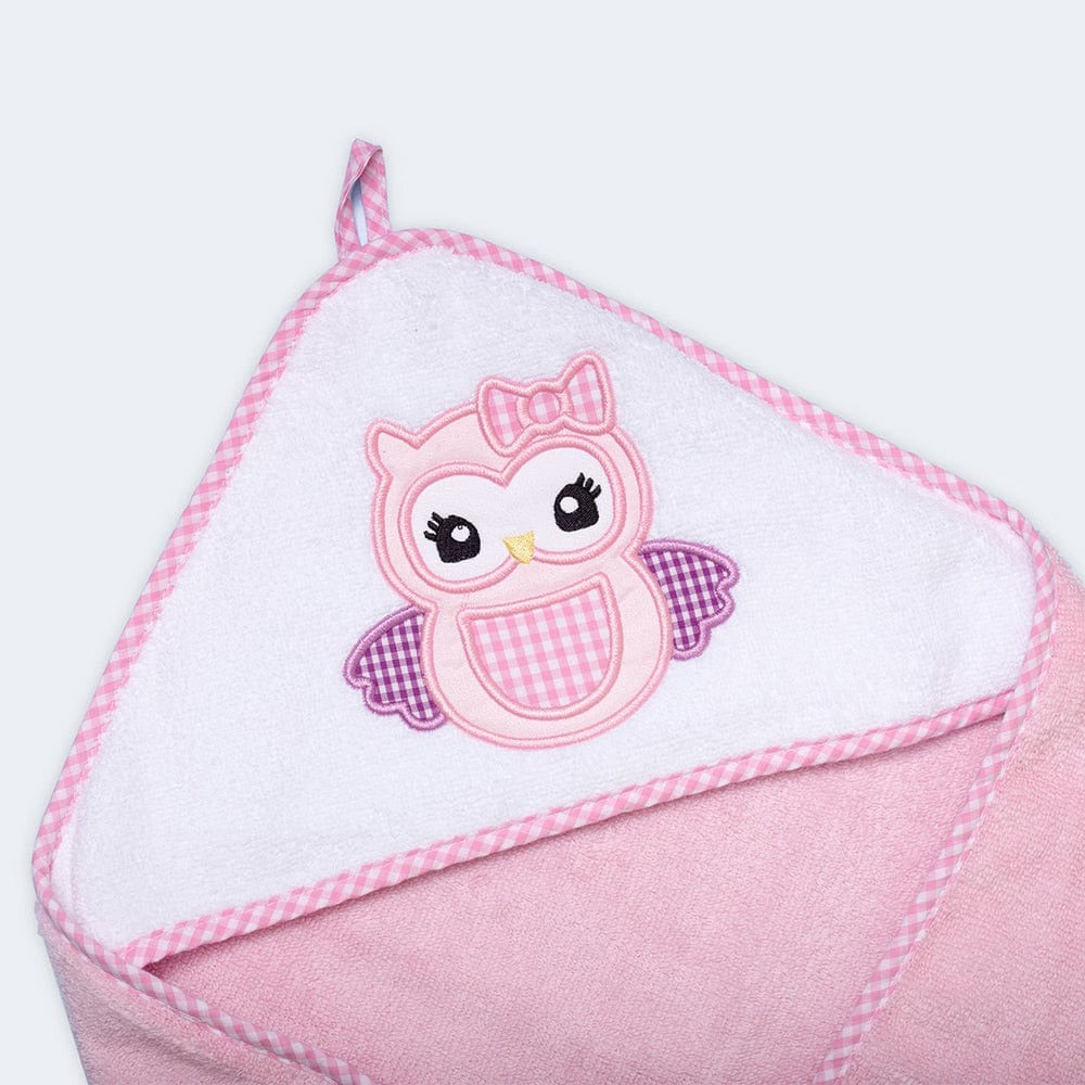 Haus & Kinder Baby Hooded Towel - Ultra Soft Cotton | Pink | Newborn to Toddler