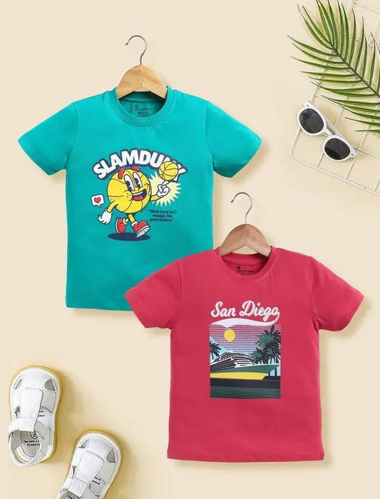 Bold & Bright – Green + Rust Orange Boys’ Tee Set