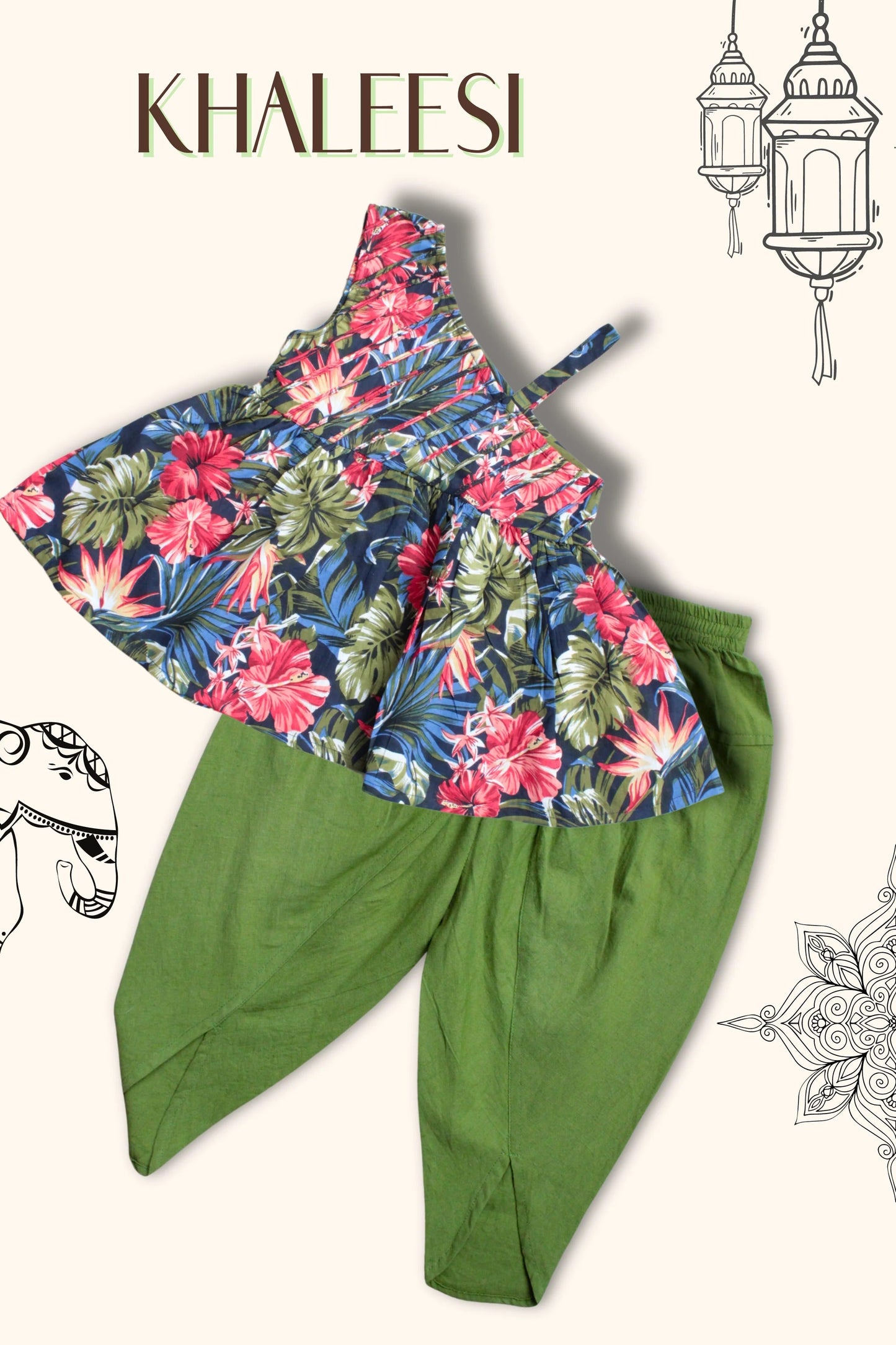 Little Trend Queen – One-Shoulder Dhoti Suit by Peekaboo