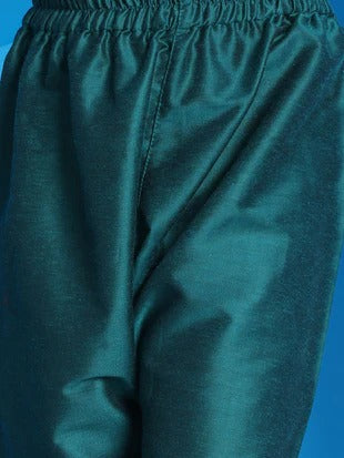 Emerald Glow – Boys’ Embroidered Kurta Pyjama by Vastramay
