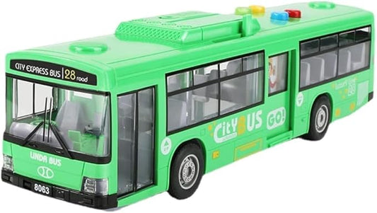 Big Bus Toy For Kids Friction Powered With Lights & Music