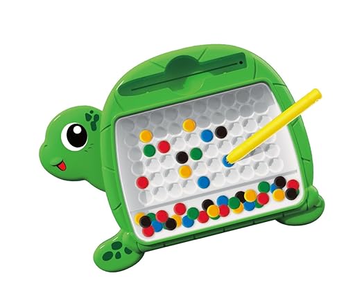 Magnetics Beads Board Game for Kid MagPad Educational Learning Toys for Kids Magnetic Dot Art Game Magnetic Drawing Board Magnetic Suction Drawing Pad for Kids (Turtle)
