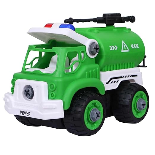 DIY-Fire Truck Ladder Fire Truck Toy Children Vehicles Truck Set DIY Kids STEM Toys Platform Ladder Construction Vehicles Toys for Kids