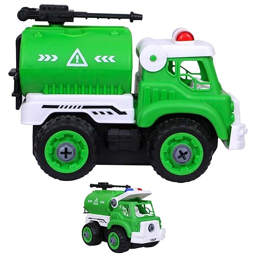 DIY-Fire Truck Ladder Fire Truck Toy Children Vehicles Truck Set DIY Kids STEM Toys Platform Ladder Construction Vehicles Toys for Kids