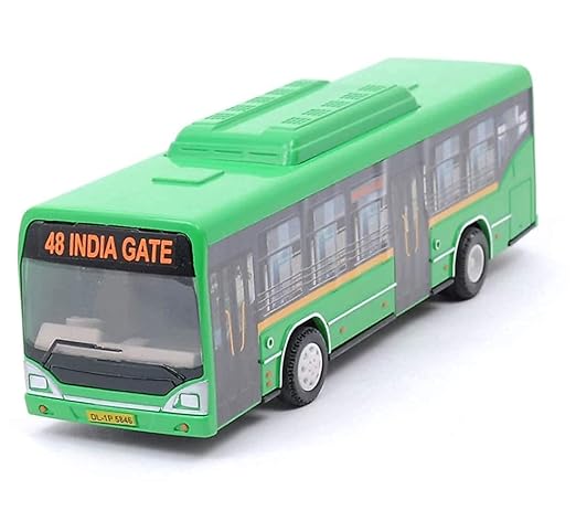 CENTY Toys Low Floor Bus Green with 6 Wheels- Pull Back Action -a Made in India Quality Product Safe to use Plastic for Kids - no Assembly or Battery Required