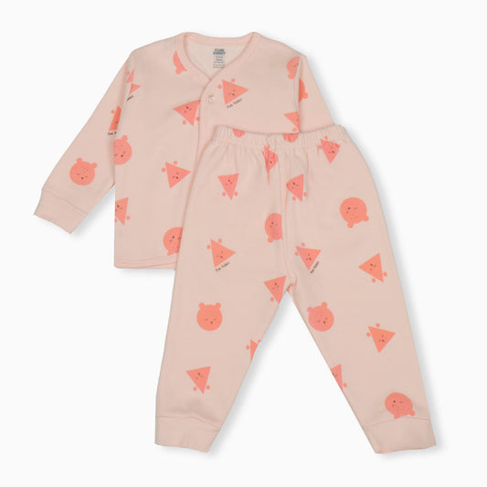 Peachy Cozy All-Print PJ Set by Pink Rabbit Snuggle Ready!