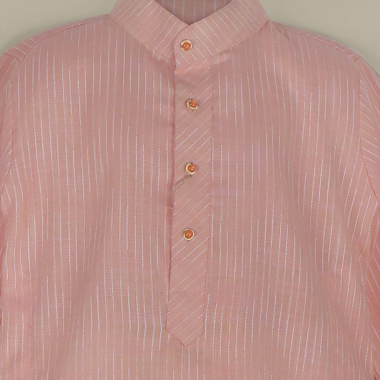 Peach Perfection – Embroidered Kurta Pyjama for Boys