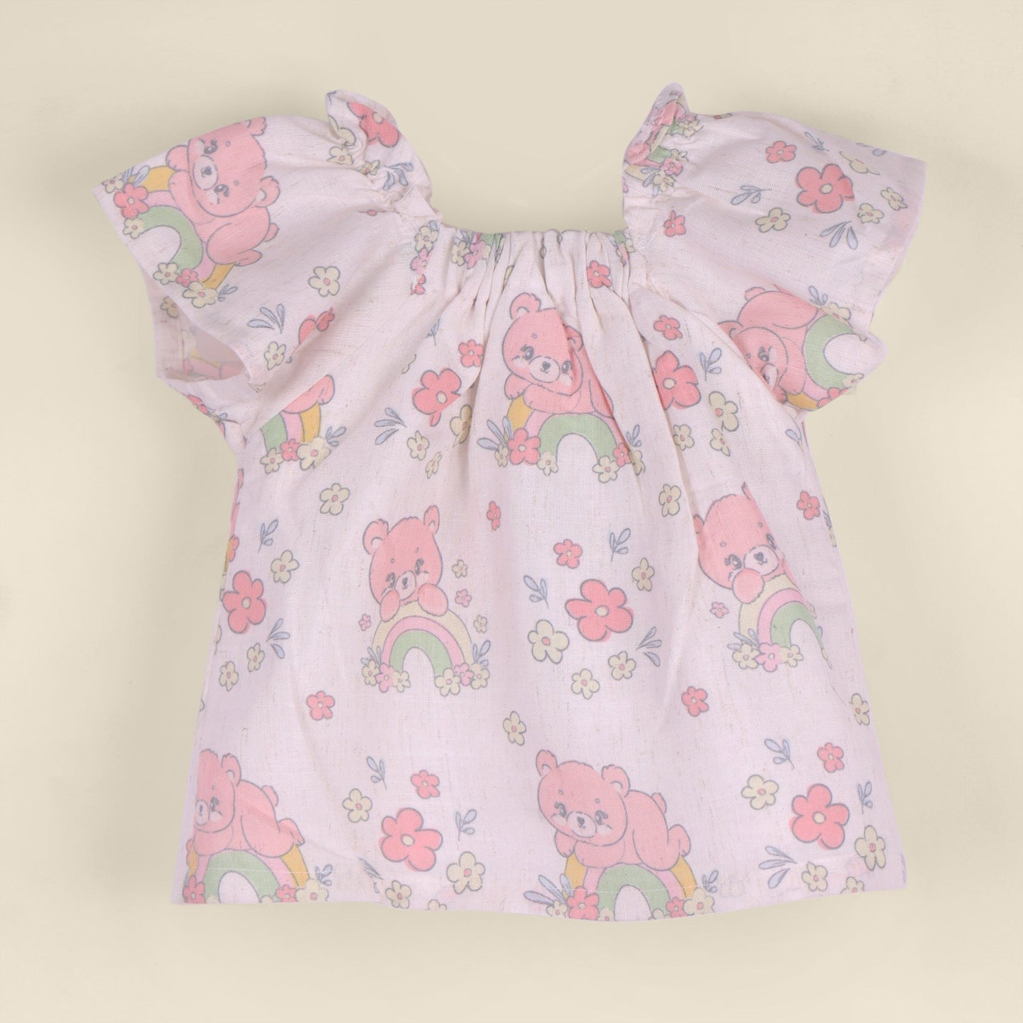 Honey Pie Girls’ Peach Top & Shorts Set – Printed Partywear Combo