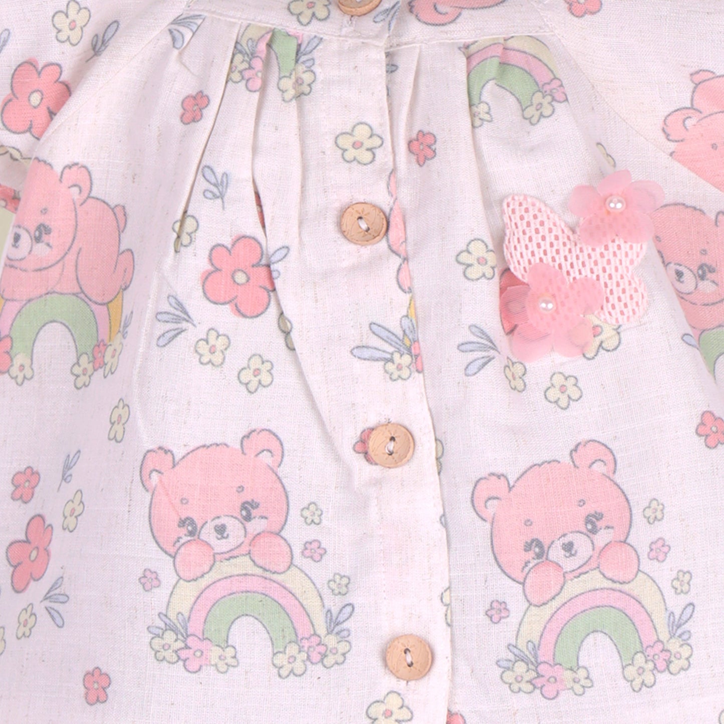Honey Pie Girls’ Peach Top & Shorts Set – Printed Partywear Combo