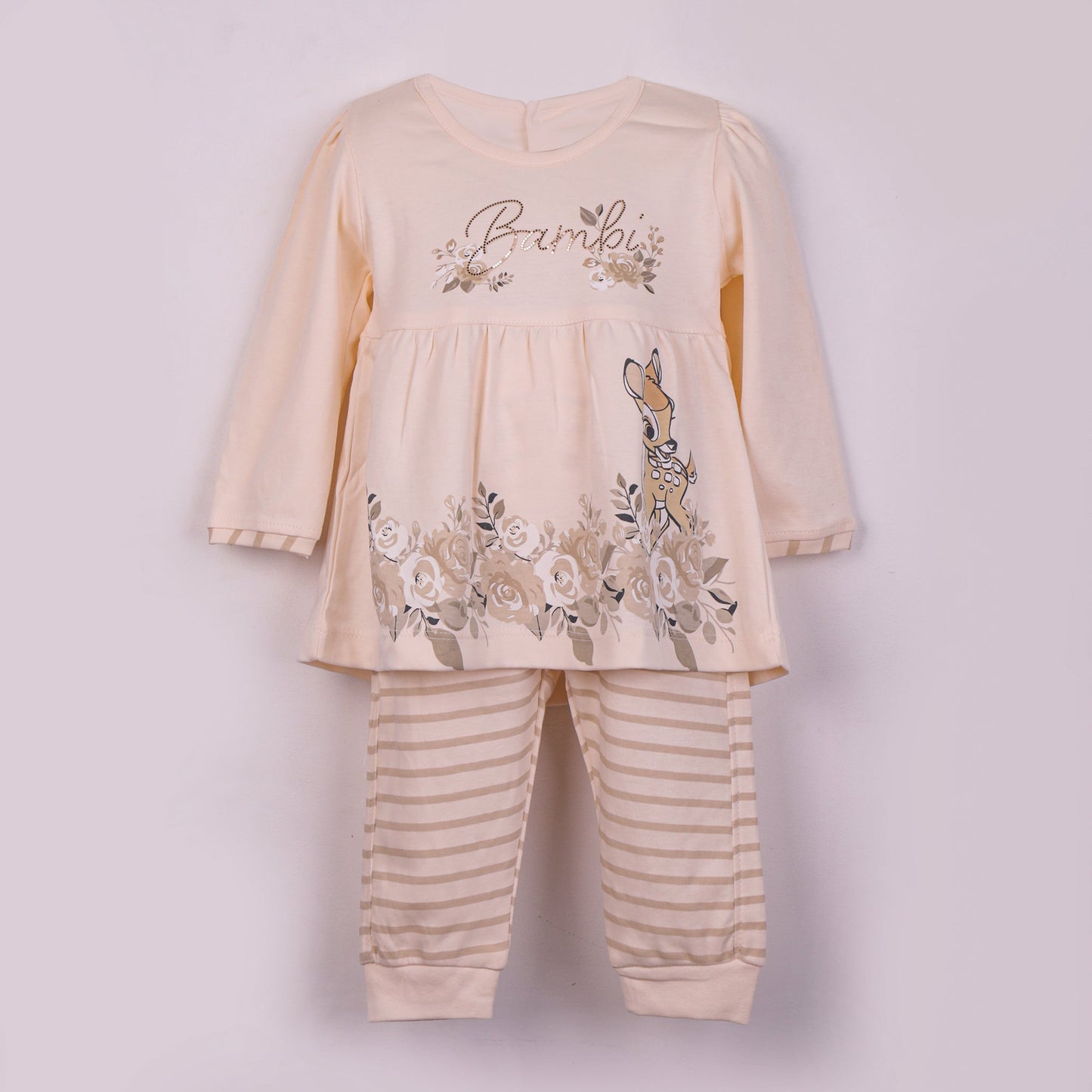 Peachy Keen Full Sleeve Top & Pants Set – Annie Placement Print with Pockets