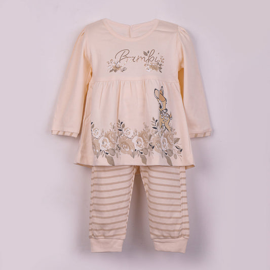 Peachy Keen Full Sleeve Top & Pants Set – Annie Placement Print with Pockets