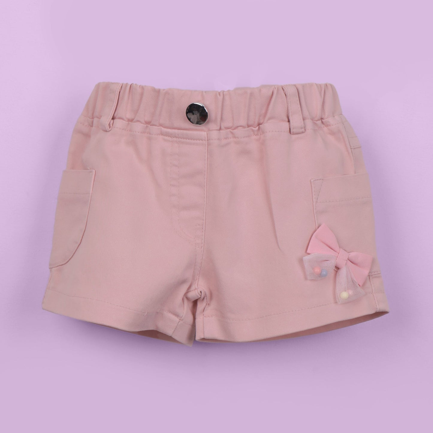 Baby's Day Sweet Peach Top & Elastic Waist Shorts – Playful All-Over Prints