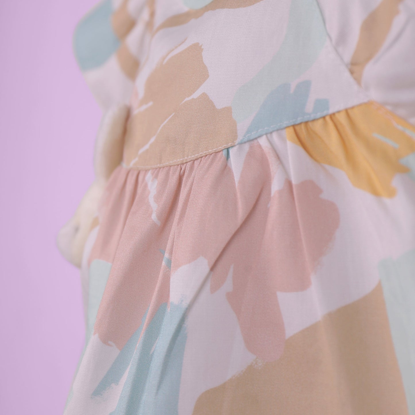 Baby's Day Sweet Peach Top & Elastic Waist Shorts – Playful All-Over Prints