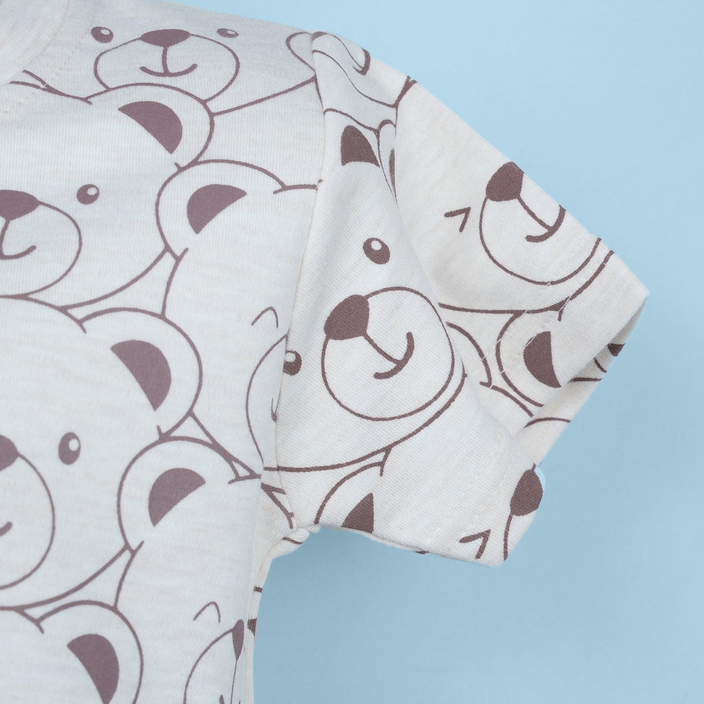 Peach Glow – Boys’ Printed T-shirt & Shorts Ensemble