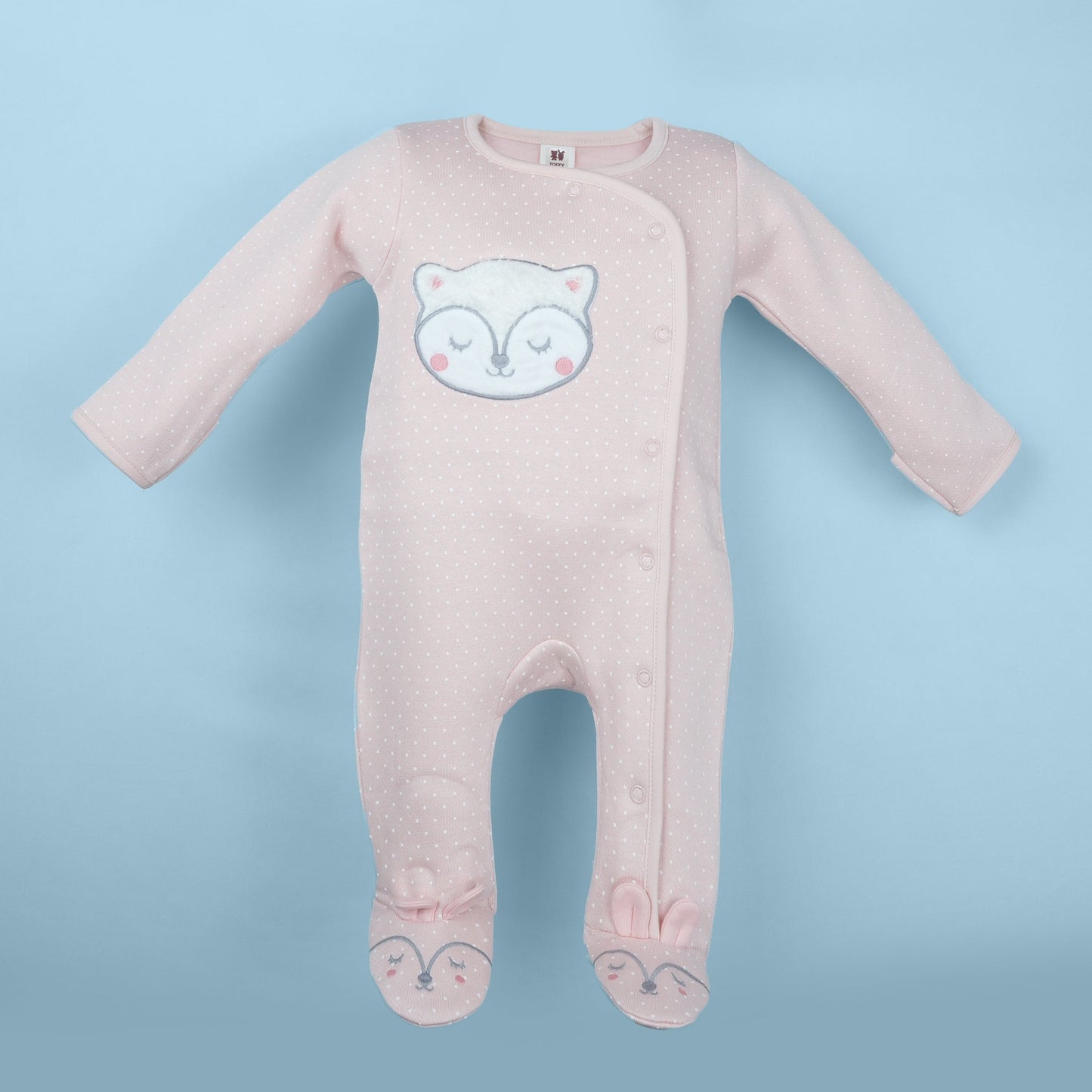 Sweet Hugs – Peach Full Length Romper for Babies