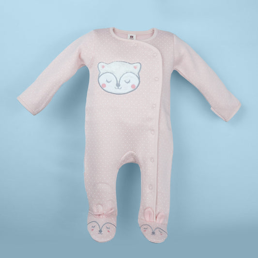 Sweet Hugs – Peach Full Length Romper for Babies