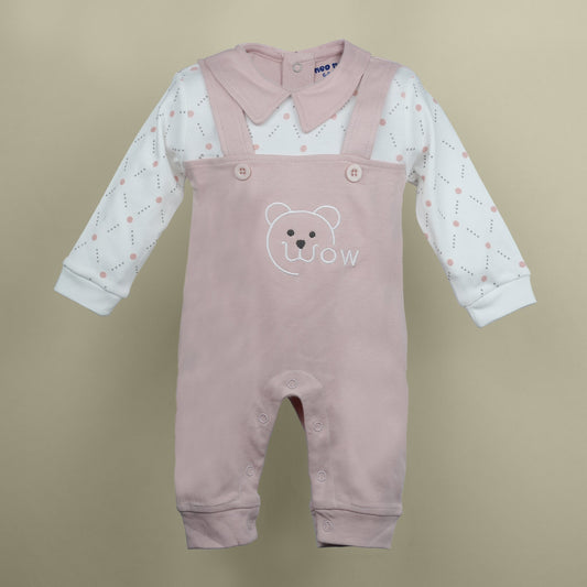 Little WOW – Neo Nate Unisex Cotton Romper in Peach