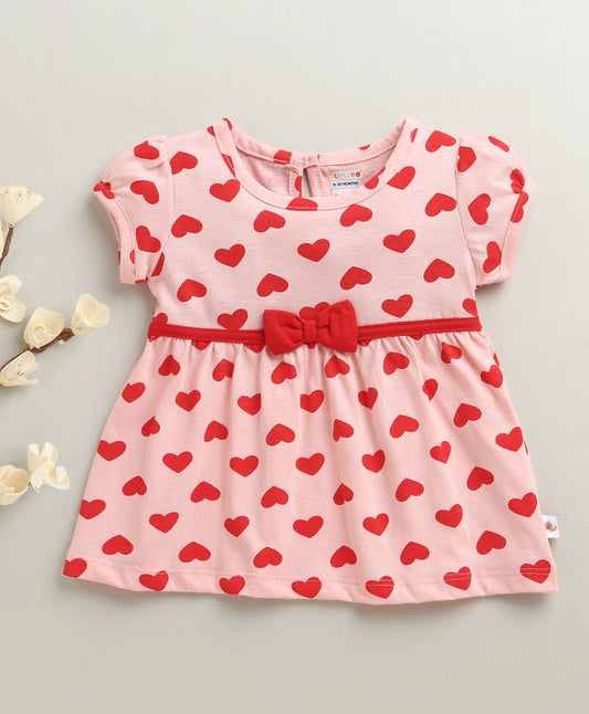 Sunshine Days Frock – Bumzee Girls’ Peach Printed Cotton Dress