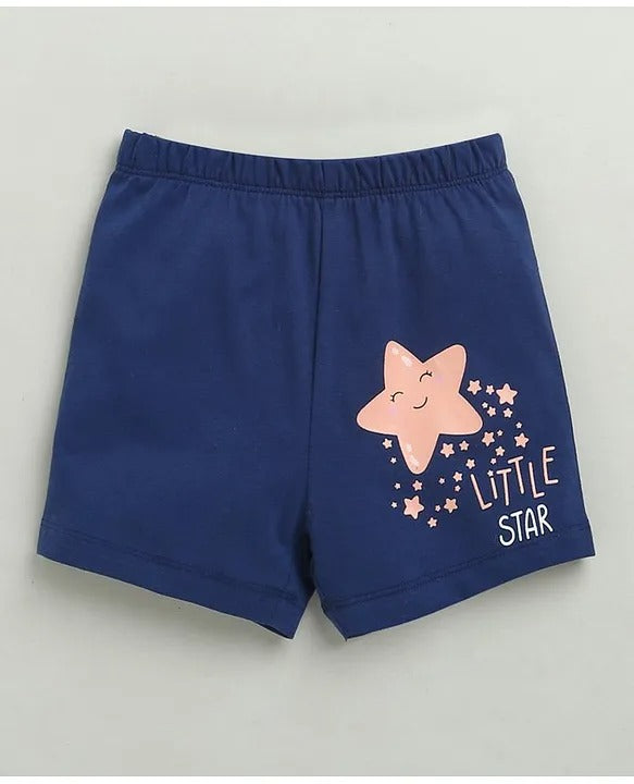 Bumzee Boy's Peach "LiTTLE STAR" T-Shirt & Shorts Set (AOP)