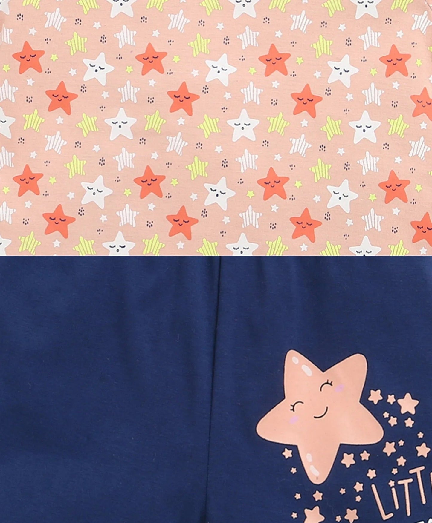 Bumzee Boy's Peach "LiTTLE STAR" T-Shirt & Shorts Set (AOP)