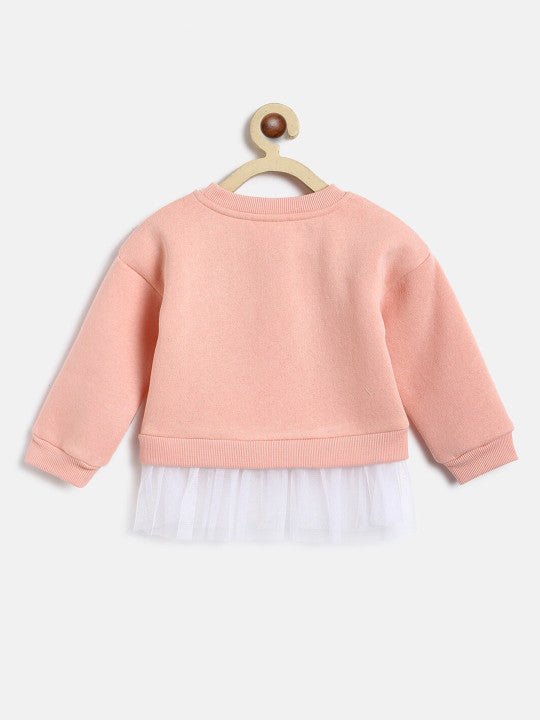 Peach Embroidered Winter Warm-Up