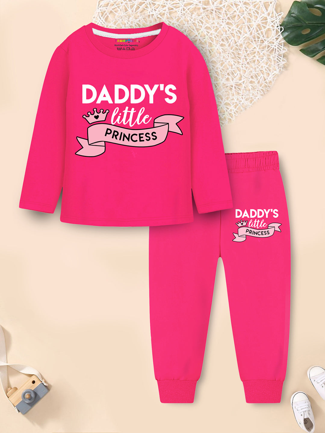 Trampoline Girl's 'PRINCESS' T-Shirt & Pyjama Set (Full Sleeve)