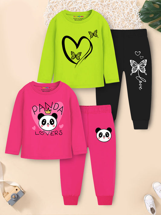 Trampoline Girl's 2-Pack 'PANDA LOVERS' T-Shirt & Pyjama Set