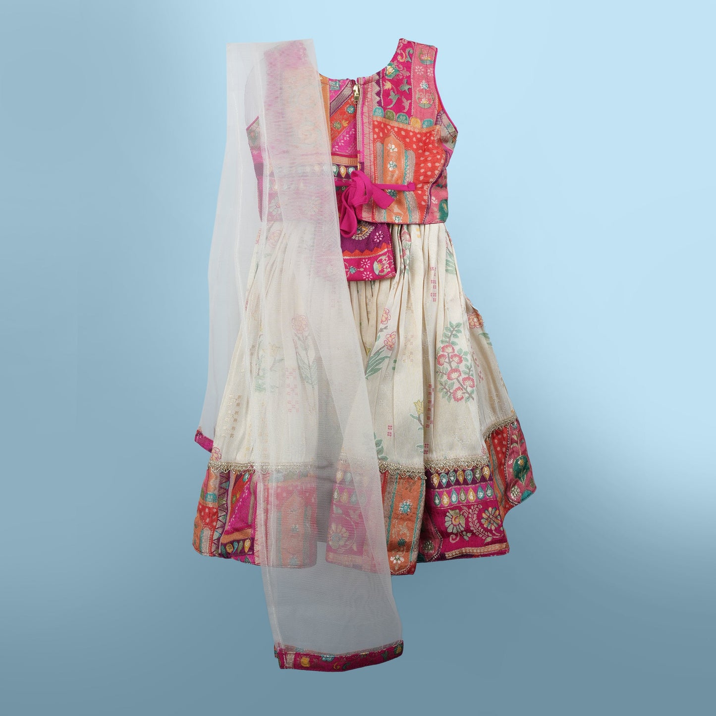 Shine Bright in Pink – Girl Wear Girls’ Sequined Lehenga Choli Set