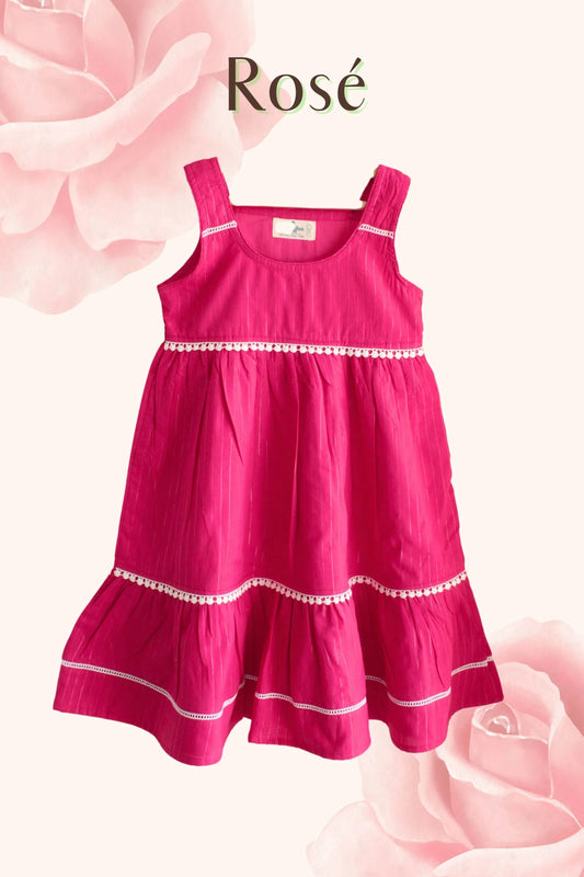 Peekaboo Starry Charm – Girls’ Partywear Lace Dress