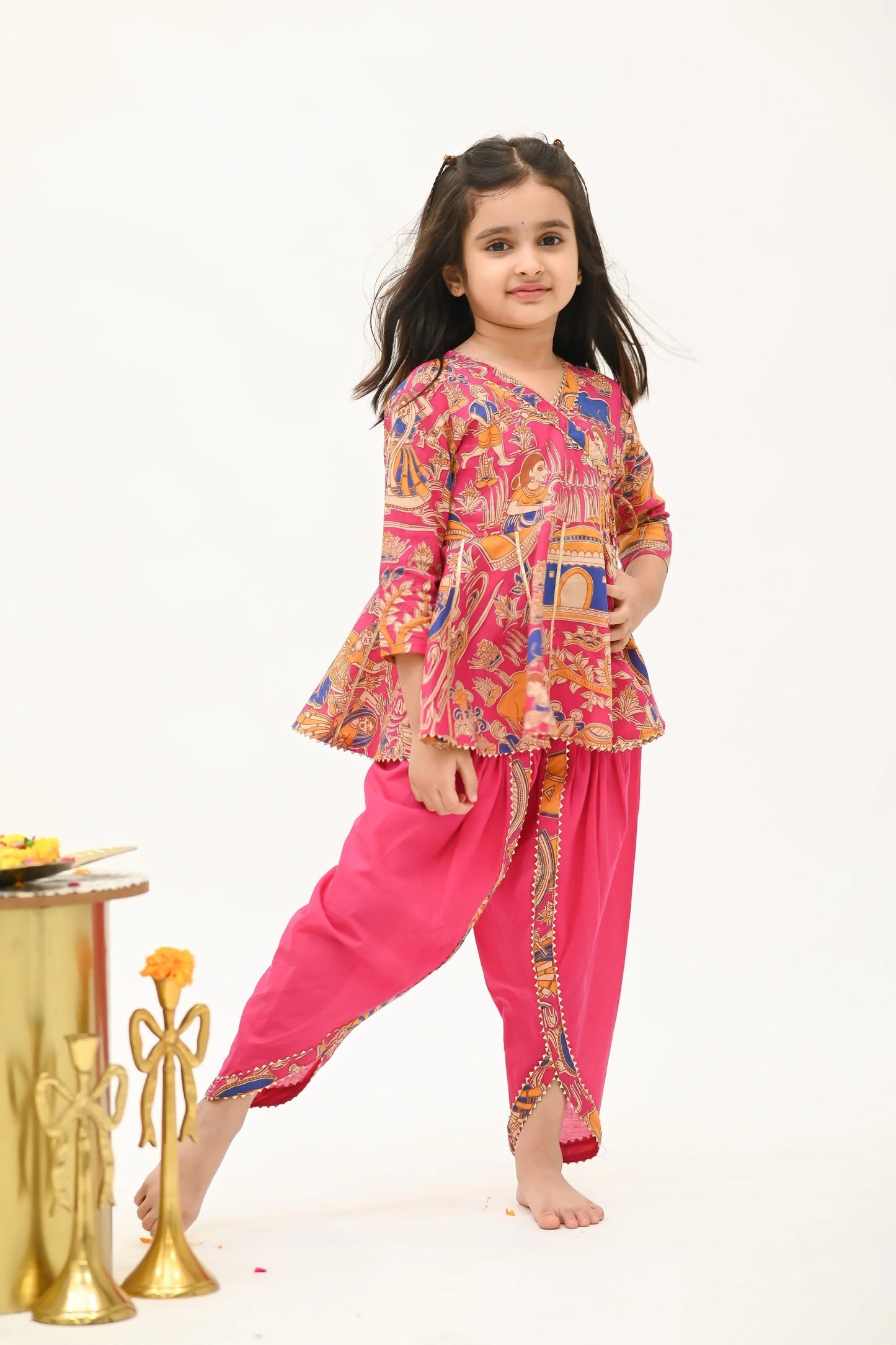 Lace & Grace – Peekaaboo Dark Pink Dhoti Set