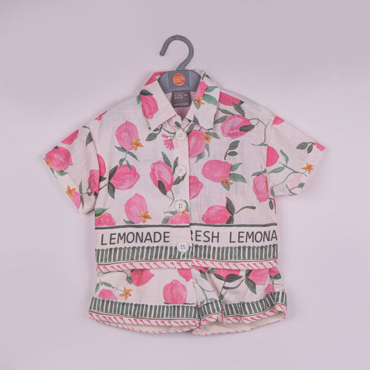 Fresh & Fun – Girls’ Dark Pink Shirt & Shorts Outfit