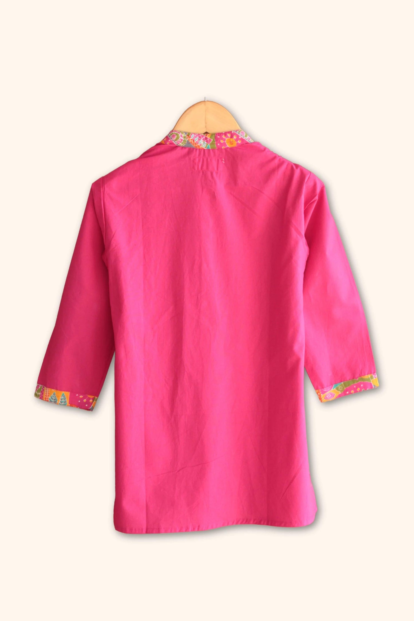 Peekaboo Boy’s Pink All-Over Print Kurta & Solid Dhoti Pant Set – Comfortable Cotton"
