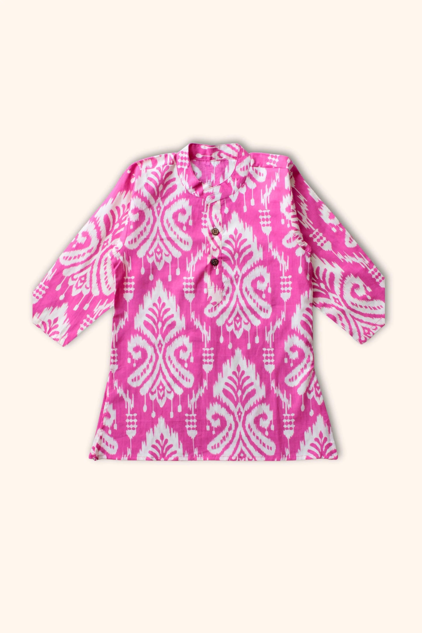 Smart Outdoor Dark Pink Cotton Blend Kurta Pyjama Set – 3/4 Sleeve Stylish Wear