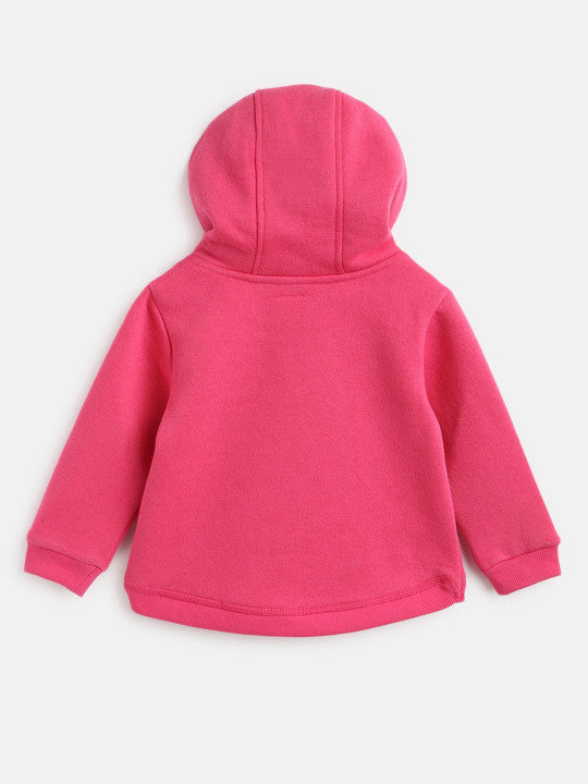 Dark Pink Sequined Hooded Sweatshirt