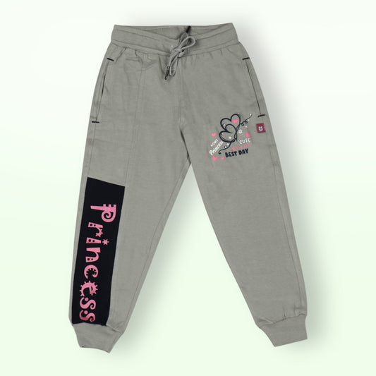 BONKERZ Girls’ Grey Warm Jogger Pants – Full Length, Drawcord Waist, 2 Pockets, Cozy Sinker Fabric