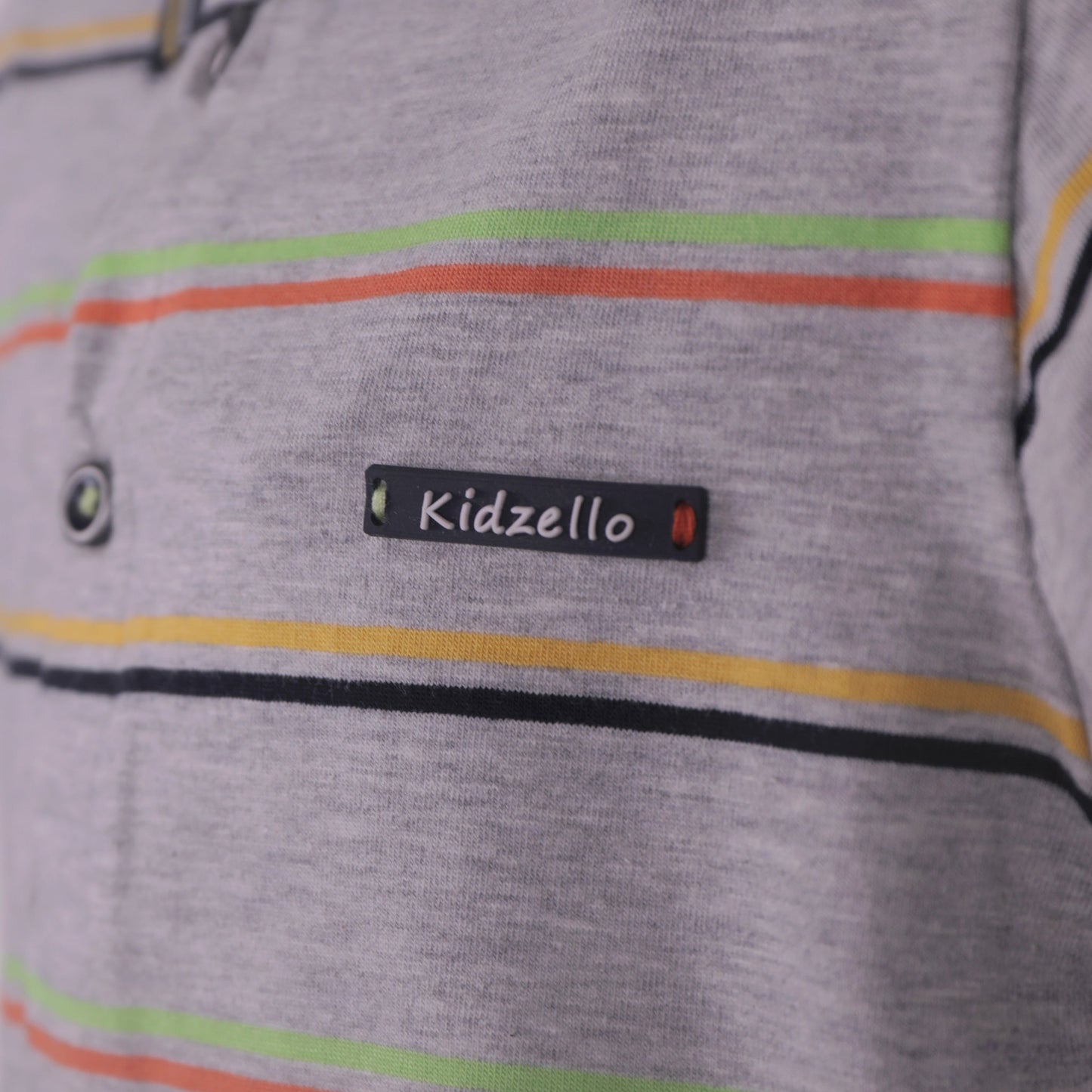 Cool Stripes – Boys’ Grey Cotton Blend Top & Shorts Combo
