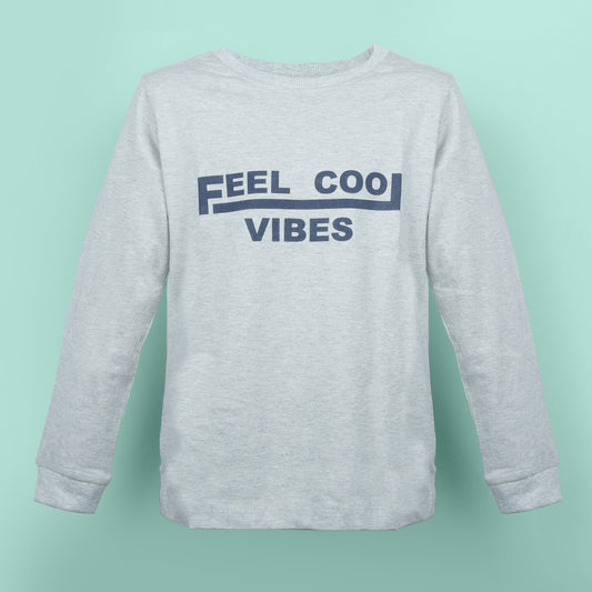 Everyday Vibe Tee – Ollypop Boys’ Grey Full Sleeve Cotton Blend T-Shirt