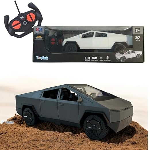 Rush Remote Control Car for Kids Tesla Cybertruck High Speed RC with 2.4GHz Long Battery Life Light Effects Runs On All-Terrain 1:14 Rc CarMulticolor