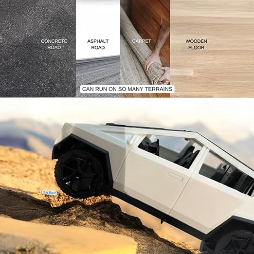 Rush Remote Control Car for Kids Tesla Cybertruck High Speed RC with 2.4GHz Long Battery Life Light Effects Runs On All-Terrain 1:14 Rc CarMulticolor