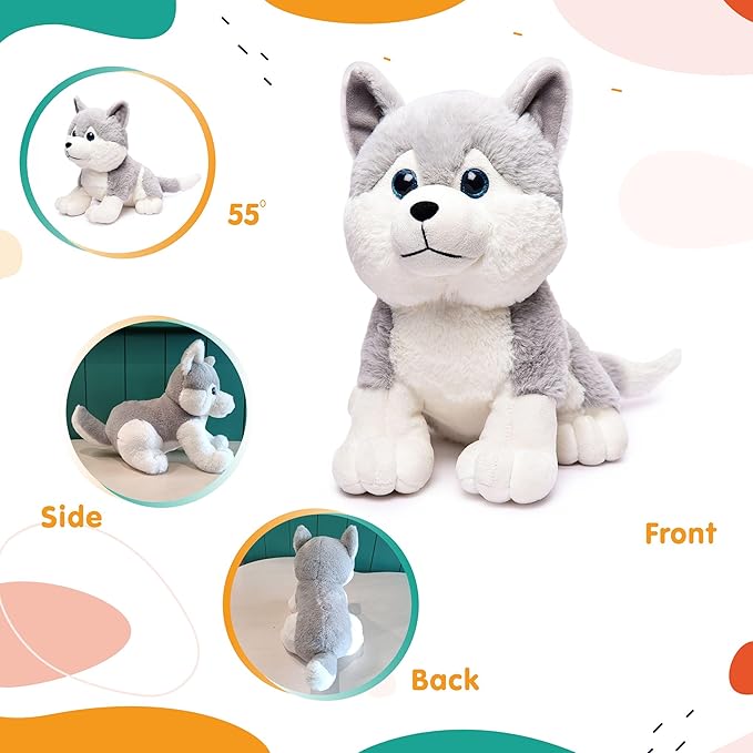 Webby Grey Plush Husky Dog – Soft & Cuddly Toy