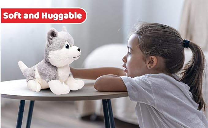 Webby Grey Plush Husky Dog – Soft & Cuddly Toy