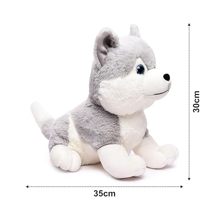 Webby Grey Plush Husky Dog – Soft & Cuddly Toy