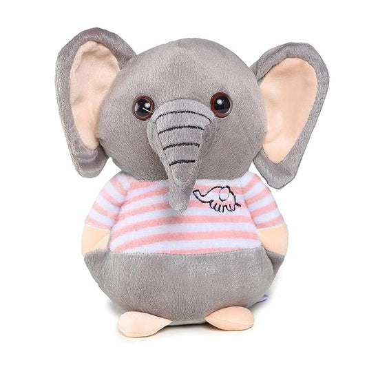 Webby Soft Animal Plush Elephant Toy 20cm Rakhi/Raksha Bandhan/Birthday Gift for Boys & Girls Grey and Pink