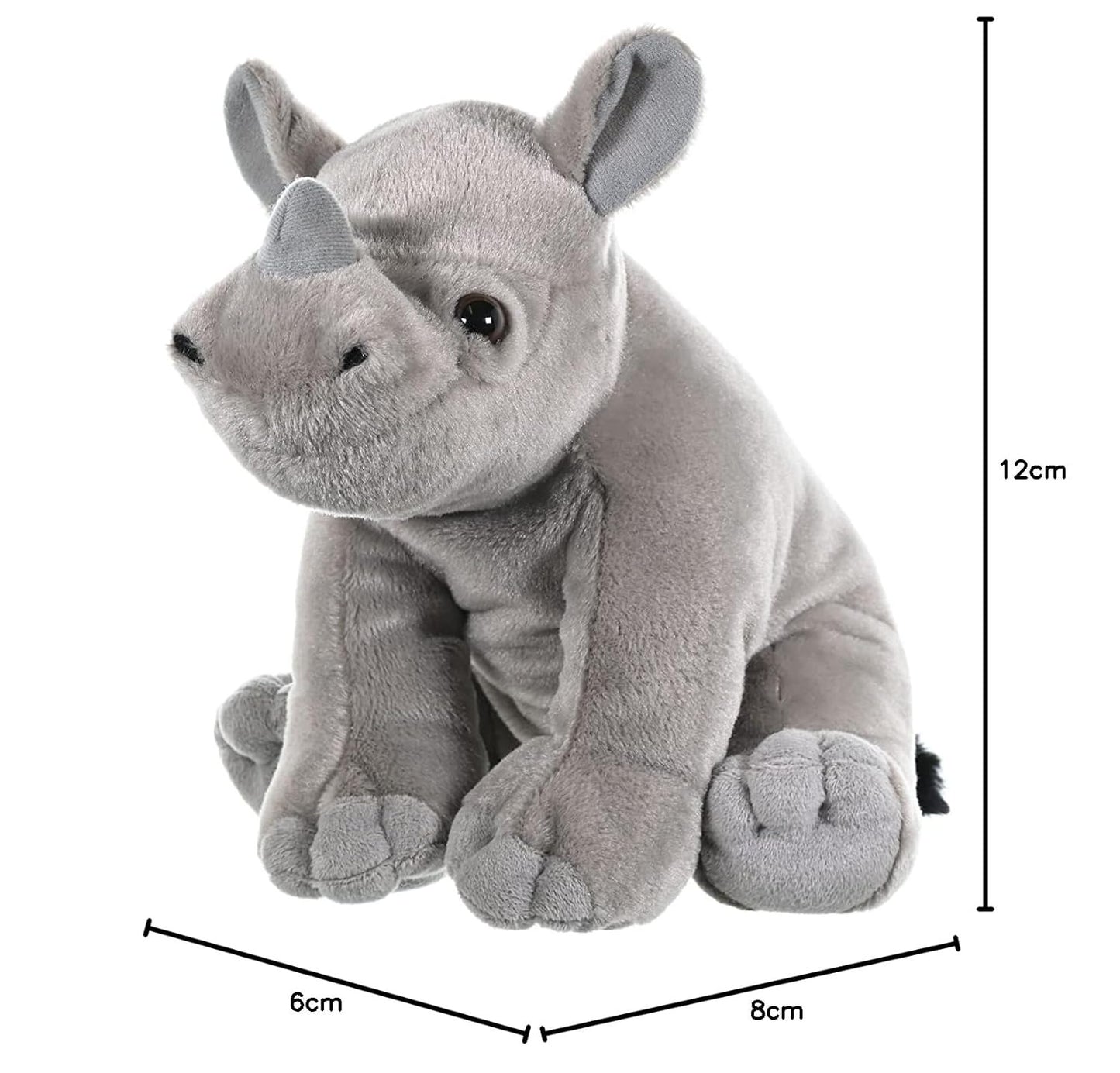 WILD REPUBLIC Rhino Baby Stuffed Animal Plush Toy Gift for Kids 12 cm