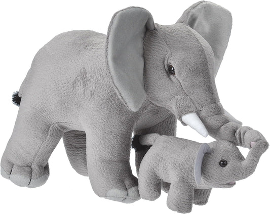 Wild Republic Mom & Baby Stuffed Animal 15 (Elephant)