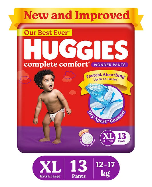 Huggies Complete Comfort Wonder Baby Diaper Pants, Extra Large (XL) Size, 13 Pieces