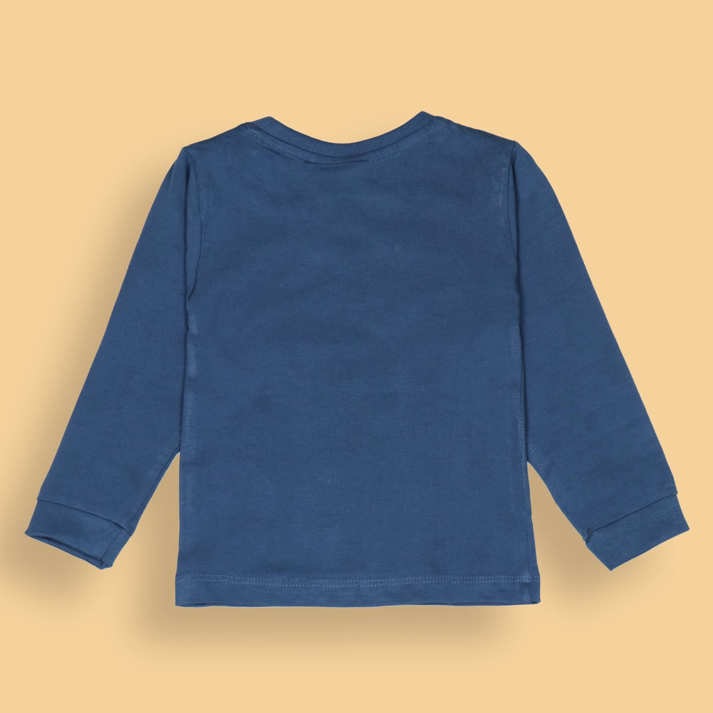 Ollypop Brave & Bold Royal Blue Tee – Full Sleeve Cotton, Playful Animal Print, For Boys Who Love Dad