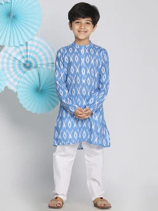 Blue Majesty: Kurta & Pyjama Set for Boys