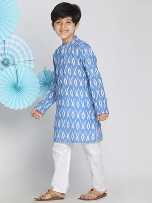 Blue Majesty: Kurta & Pyjama Set for Boys